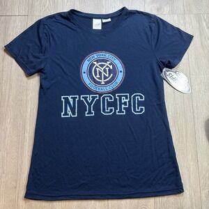MLS New York‎ City FC NYCFC Women's Crew Neck T-Shirt Tee Blue Soccer New Large